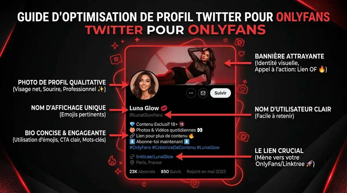Perfil de Twitter optimizado para OnlyFans