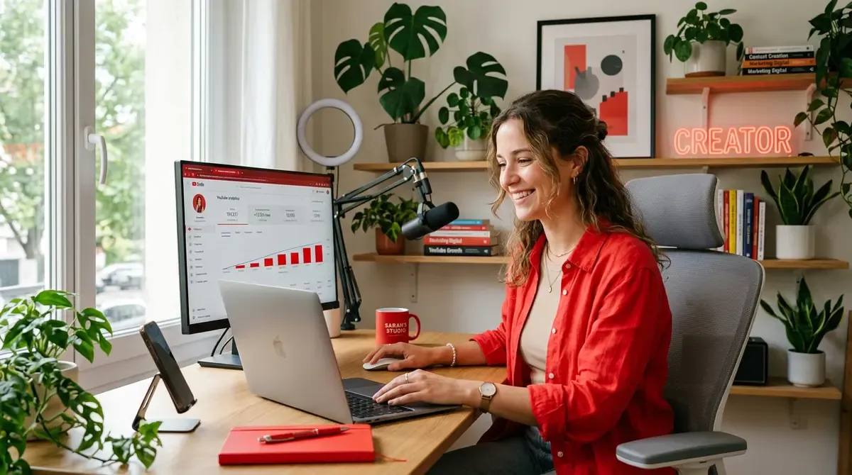 Créatrice analysant ses statistiques