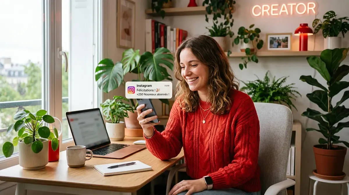 Créatrice satisfaite nouveaux abonnés